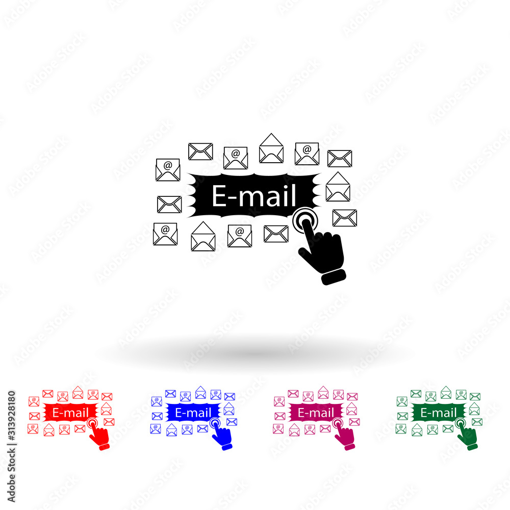 Poster e mail concept multi color icon. simple glyph, flat vector of touch screen icons for ui and ux, webs