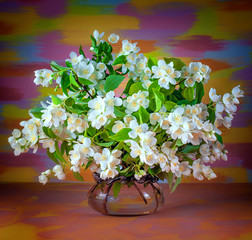 bouquet of Jasmine mottled background