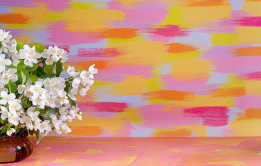 bouquet of Jasmine colored background