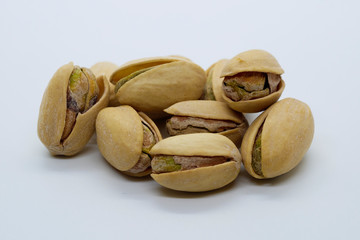 Pistachio nuts. Isolated on a white background