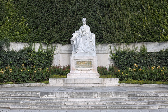 Empress Elisabeth Monument in Volksgarten park of Vienna, Austria. The monument was unveiled on June 4, 1907.