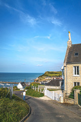 Little church in Port-en-Bessin in Normandy