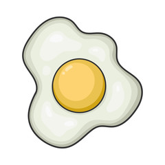 fried egg design icon illustration