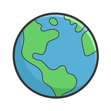 Round globe planet earth design icon illustration