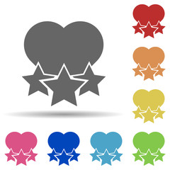 Hear, stars, emotional maturity in multi color style icon. Simple glyph, flat vector of business icons for ui and ux, website or mobile application