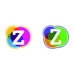 set of colorful icons, Z letter logo, Letter Z in colorful circle.
