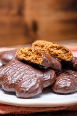 Tasty gingerbread glazed cookies from Torun, Poland
