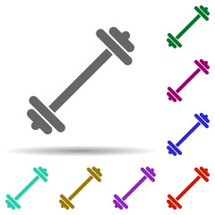 Dumbbells, training in multi color style icon. Simple glyph, flat vector of business icons for ui and ux, website or mobile application