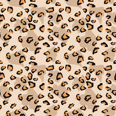 Leopard pattern design,  animal print, background, texture, repeating black, yellow and brown stains. Fashion and stylish background