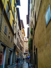 beautiful italian street after rain im September
