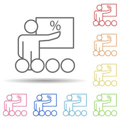 Income presentation line in multi color style icon. Simple thin line, outline vector of business organisation icons for ui and ux, website or mobile application