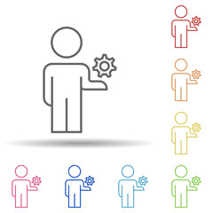 Mechanism of work line in multi color style icon. Simple thin line, outline vector of business organisation icons for ui and ux, website or mobile application