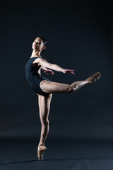 Teenage Asian girl in ballet dance pose for portrait