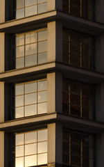 Fototapeta premium House corner of an old industrial building in the sunset