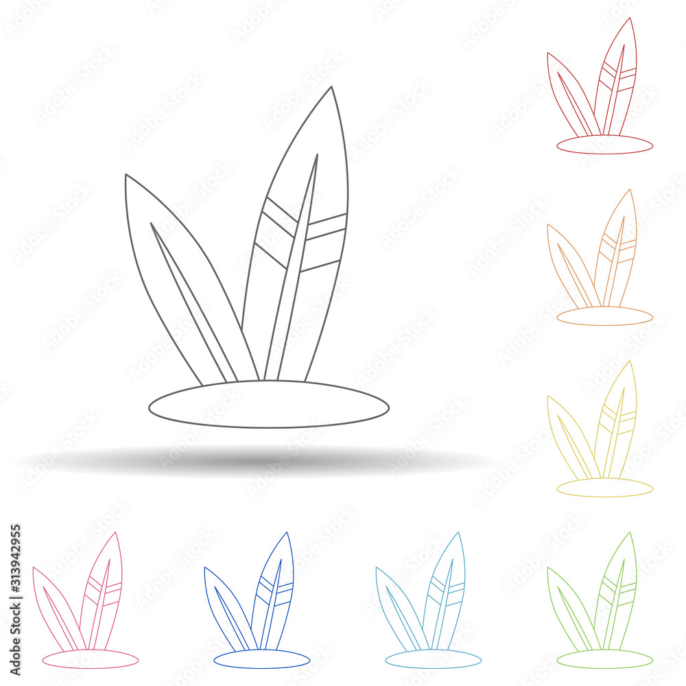 Aufkleber surfboard flat in multi color style icon. simple thin line, outline vector of summer icons for ui an