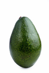 Green avocado isolated on white background