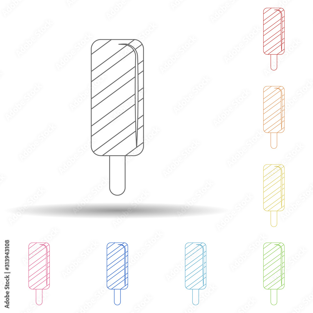 Aufkleber ice cream flat in multi color style icon. simple thin line, outline vector of summer icons for ui an