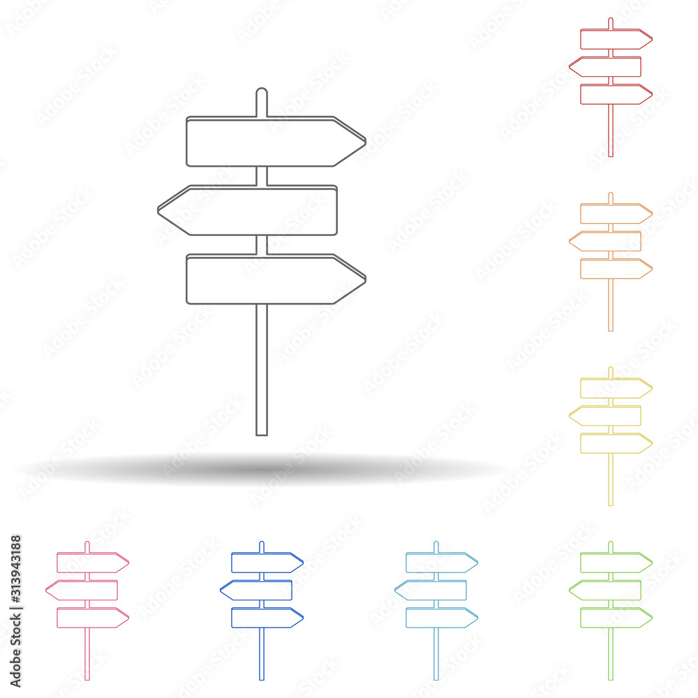 Poster road guide flat in multi color style icon. simple thin line, outline vector of summer icons for ui a