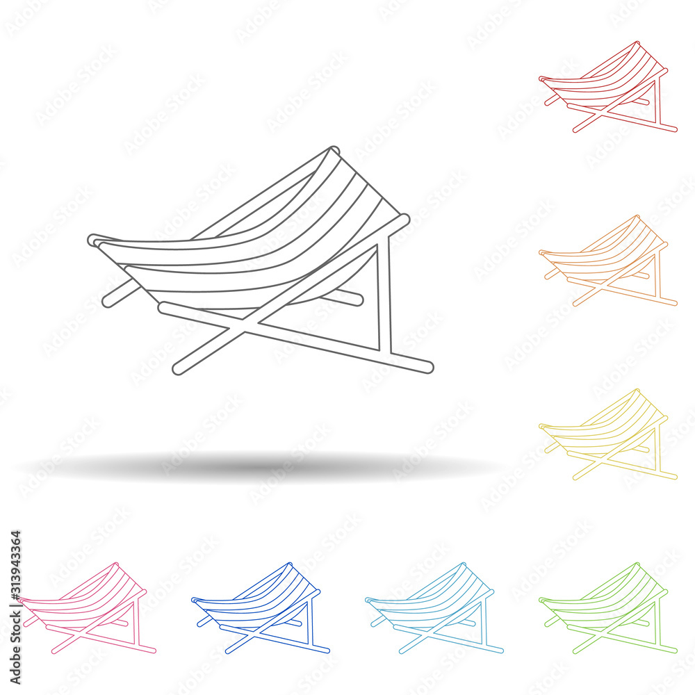 Poster beach table flat in multi color style icon. simple thin line, outline vector of summer icons for ui 
