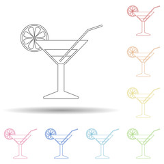 tropical cocktail flat in multi color style icon. Simple thin line, outline vector of Summer icons for ui and ux, website or mobile application