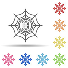 bitcoin, web multi color style icon. Simple thin line, outline vector of cryptocurrency icons for ui and ux, website or mobile application