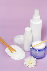 Face and hand skin care products. Medical cosmetics. Personal hygiene items