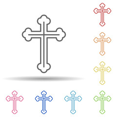 day of the dead, cross multi color style icon. Simple thin line, outline vector of day of the dead icons for ui and ux, website or mobile application