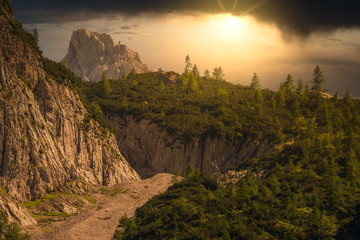 Wilder Kaiser Kaiserbachtal bei Sonnenuntergang