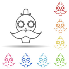 day of the dead, skull multi color style icon. Simple thin line, outline vector of day of the dead icons for ui and ux, website or mobile application