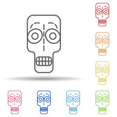 day of the dead, skull multi color style icon. Simple thin line, outline vector of day of the dead icons for ui and ux, website or mobile application