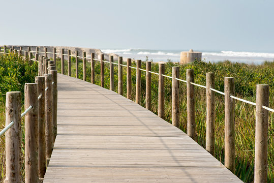 wooden walkway Barrinha of Esmoriz nature reserve