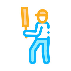 Fototapeta premium Cricket Player Batsman Icon Vector. Outline Cricket Player Batsman Sign. Isolated Contour Symbol Illustration