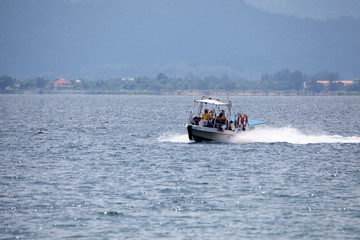Naklejka premium beach and boat