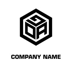 logo hexagon style initial letter for a company and industry