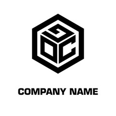 logo hexagon style initial letter for a company and industry