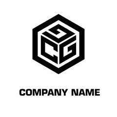 logo hexagon style initial letter for a company and industry