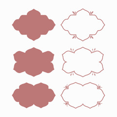 Decorative floral frames and labels vector design element.