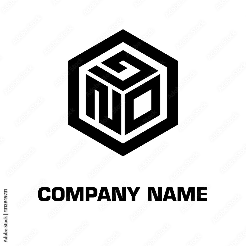 Wall mural logo hexagon style initial letter for a company and industry