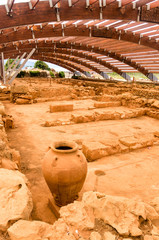 Ruins of the ancient greek palace in Malia archaeological site, Crete, Greece