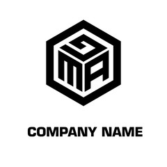 logo hexagon style initial letter for a company and industry