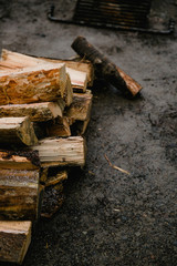 axe and firewood