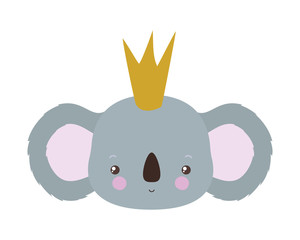 Cute koala cartoon with crown vector design