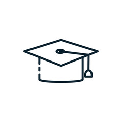 Isolated graduation cap vector design