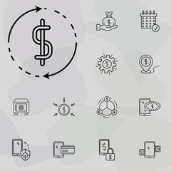 money turnover icon. banking and finance icons universal set for web and mobile