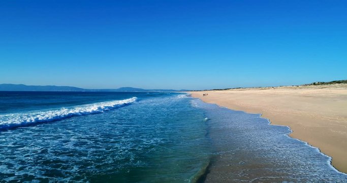 Aerial view of the Comporta Beach in the Troia Peninsula, Portugal