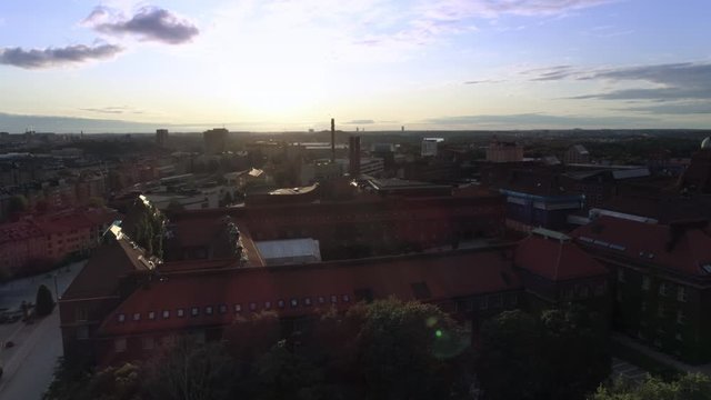 KTH Royal Institute of Technology university buildings in Stockholm, Sweden aerial view