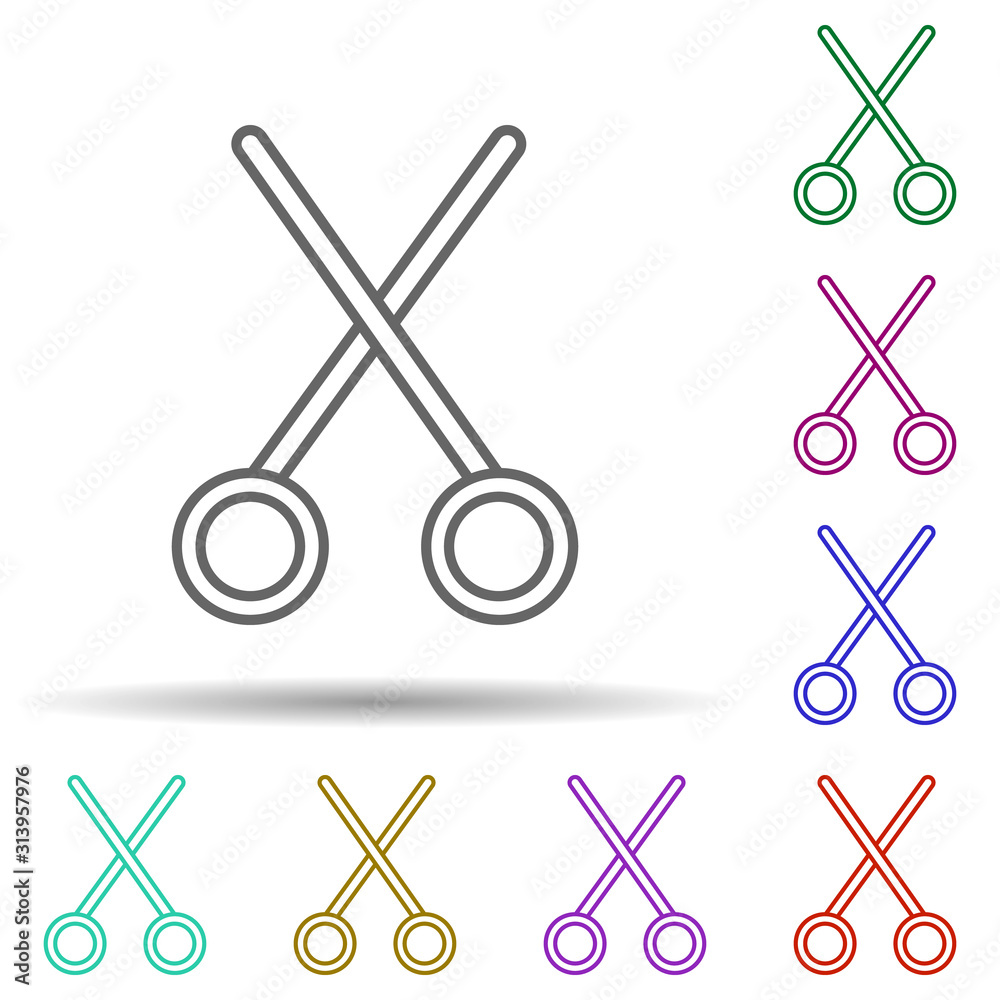 Poster cut sign multi color icon. simple thin line, outline vector of web icons for ui and ux, website or m
