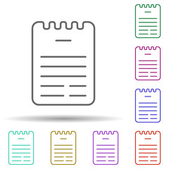 Note multi color icon. Simple thin line, outline vector of web icons for ui and ux, website or mobile application