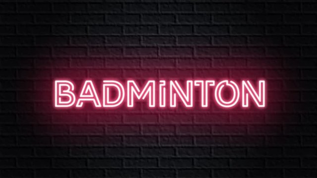 red neon video animation badminton