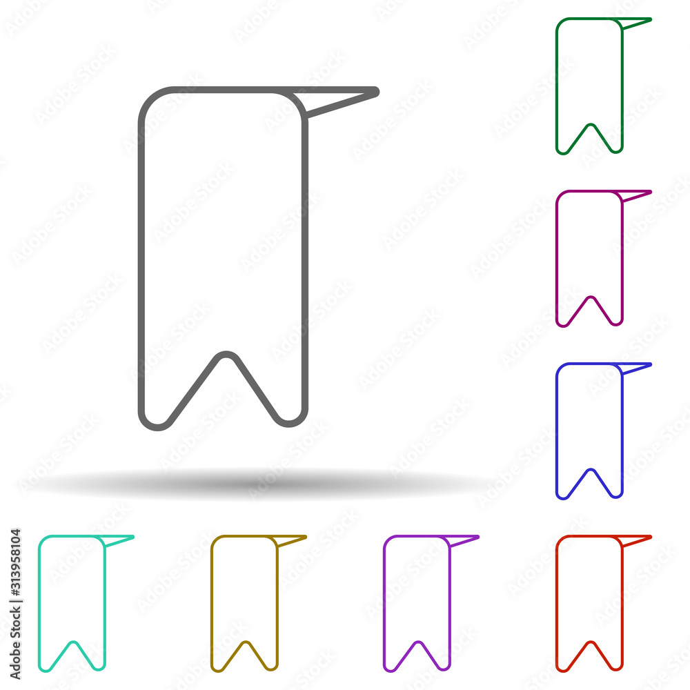 Poster bookmark multi color icon. simple thin line, outline vector of web icons for ui and ux, website or m